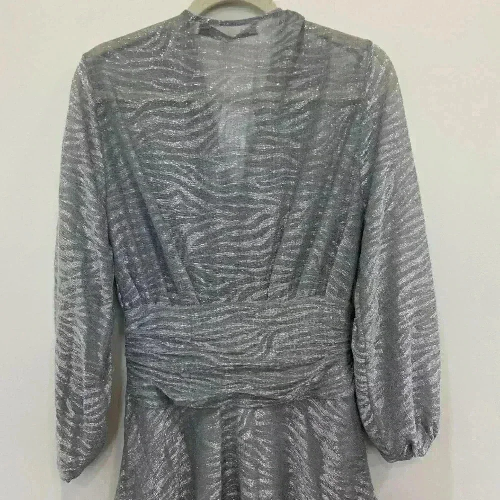 IRO Womens Metallic Ruffled Cocktail Mini Dress Size 34‎